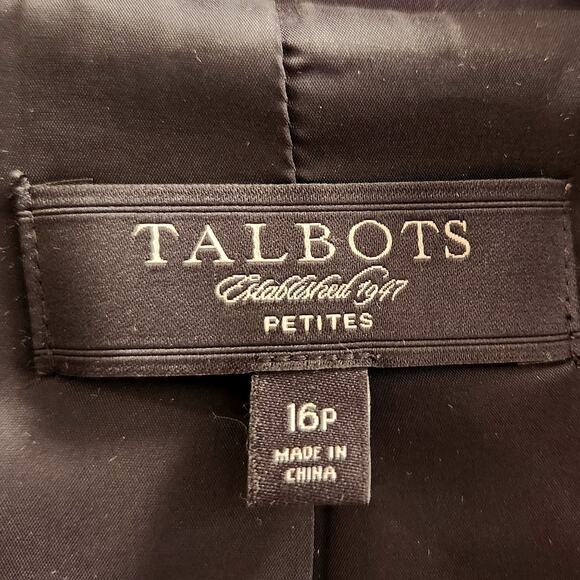 Talbots Satin Ruffle Snap Front Dinner Coat Womens Plus Size 16P Petites - Picture 2 of 6